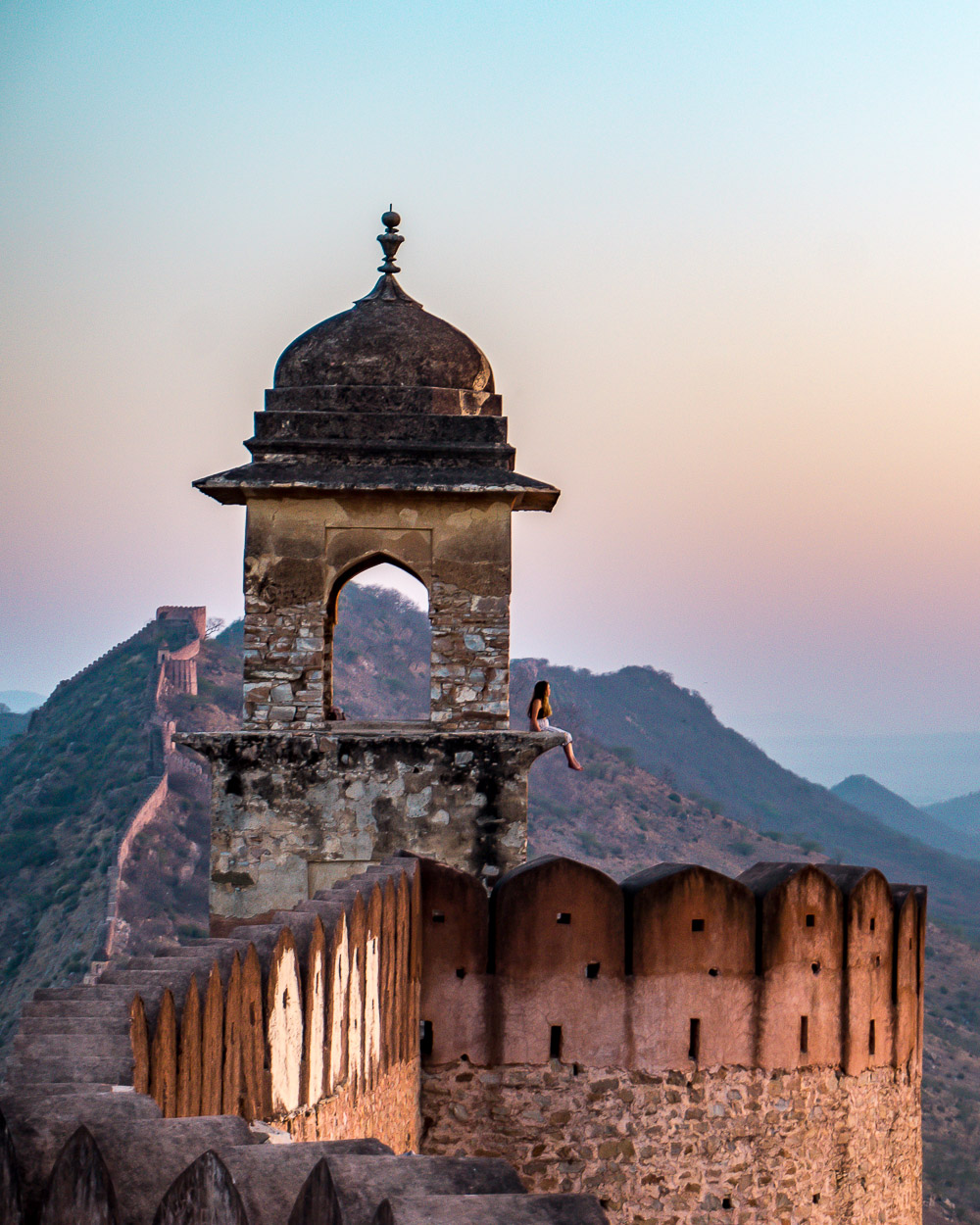 Amer Wall at Sunrise, Jaipur, India