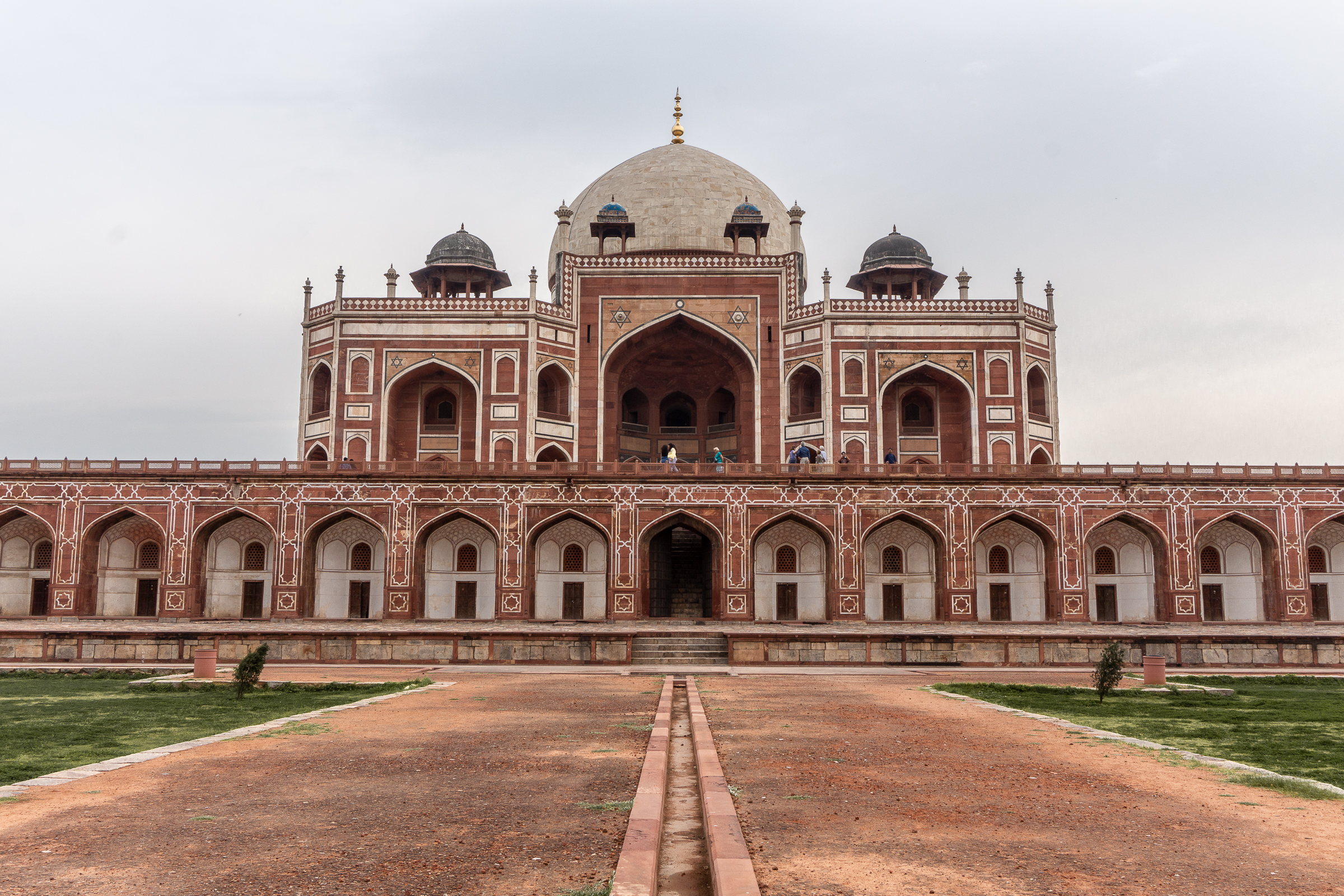 A large red tomb from the Mughal empire