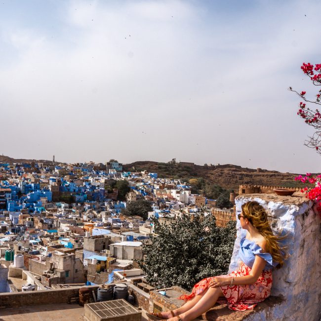 Girl Overlooking the Blue City of Jodhpur