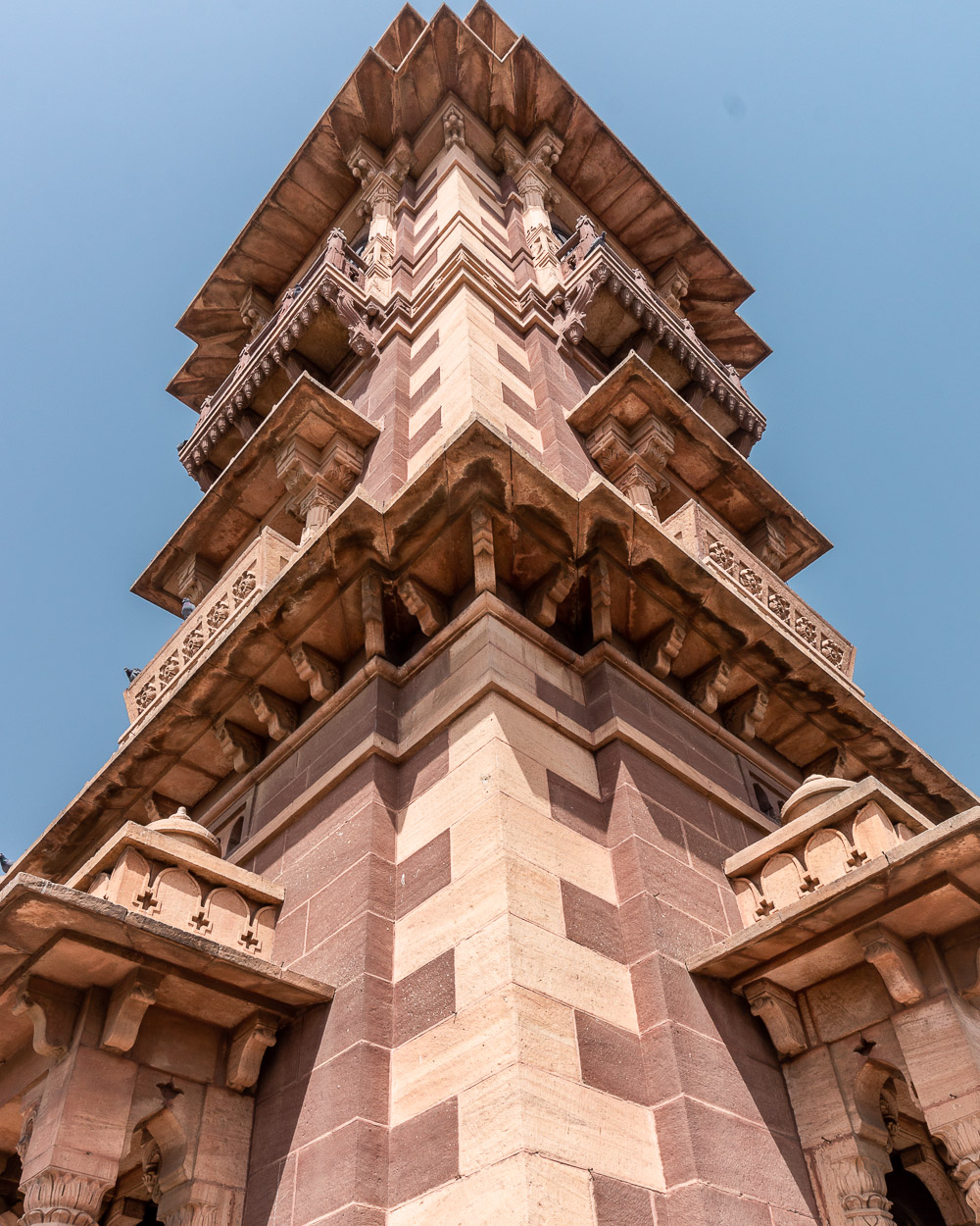 Looking Up at the Ghanta Ghar Clock Tower in Jodhpur