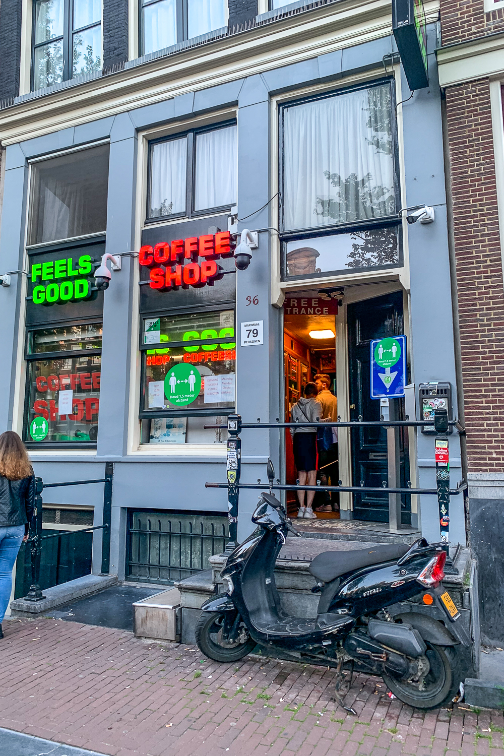 Outside an Amsterdam coffee shop