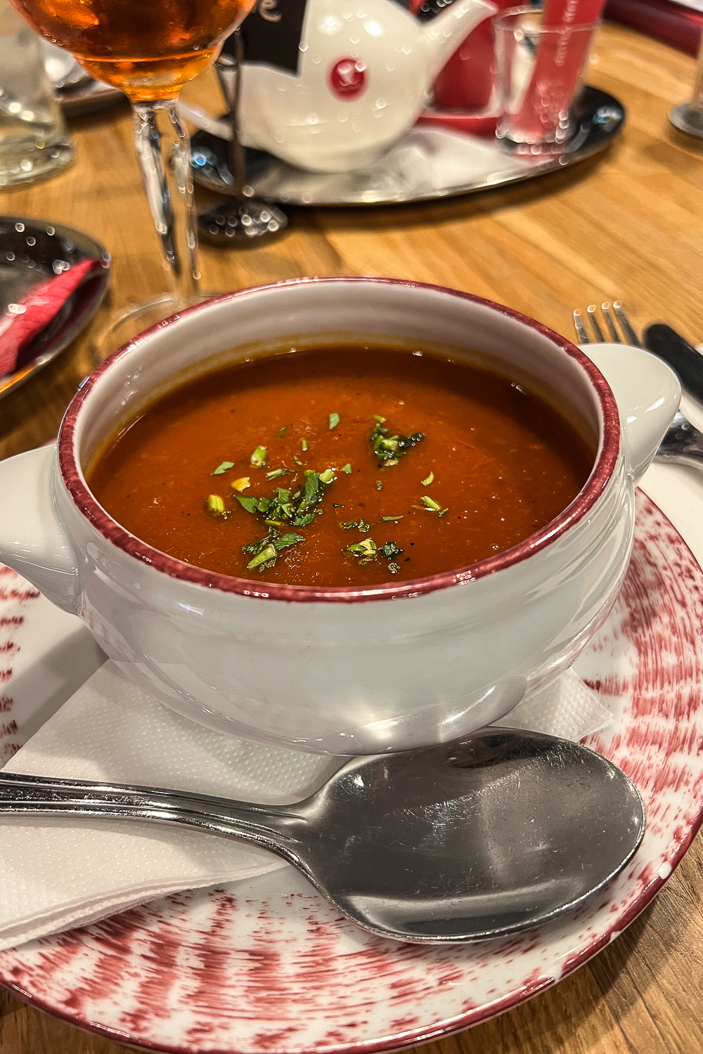 Bowl of soup at Terezka Restaurant