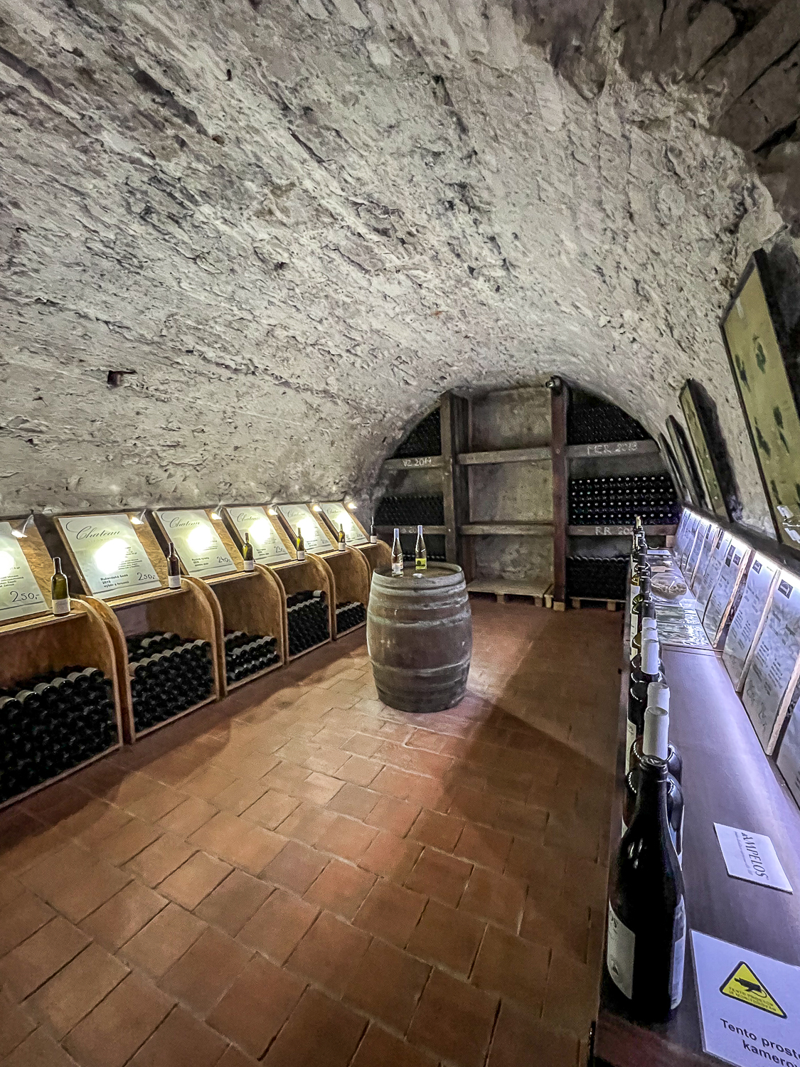 A wine cellar which is also for tours - there are barrels and wine bottles