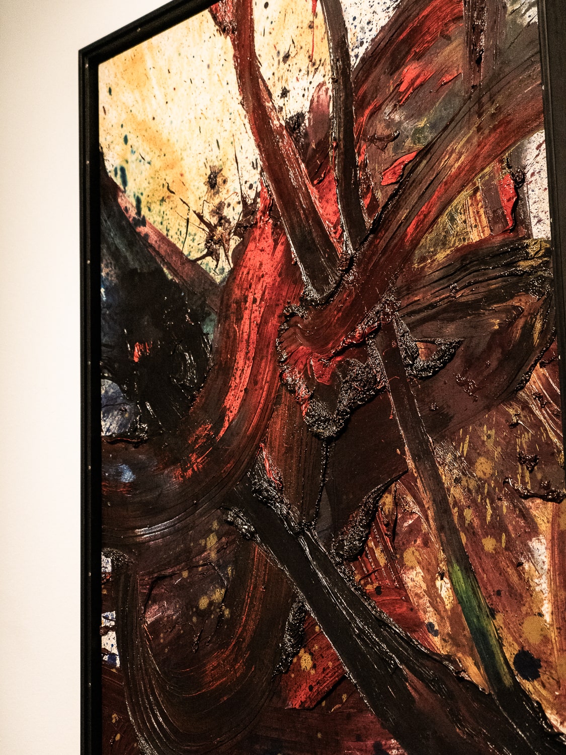 Dark red and brown abstract artwork