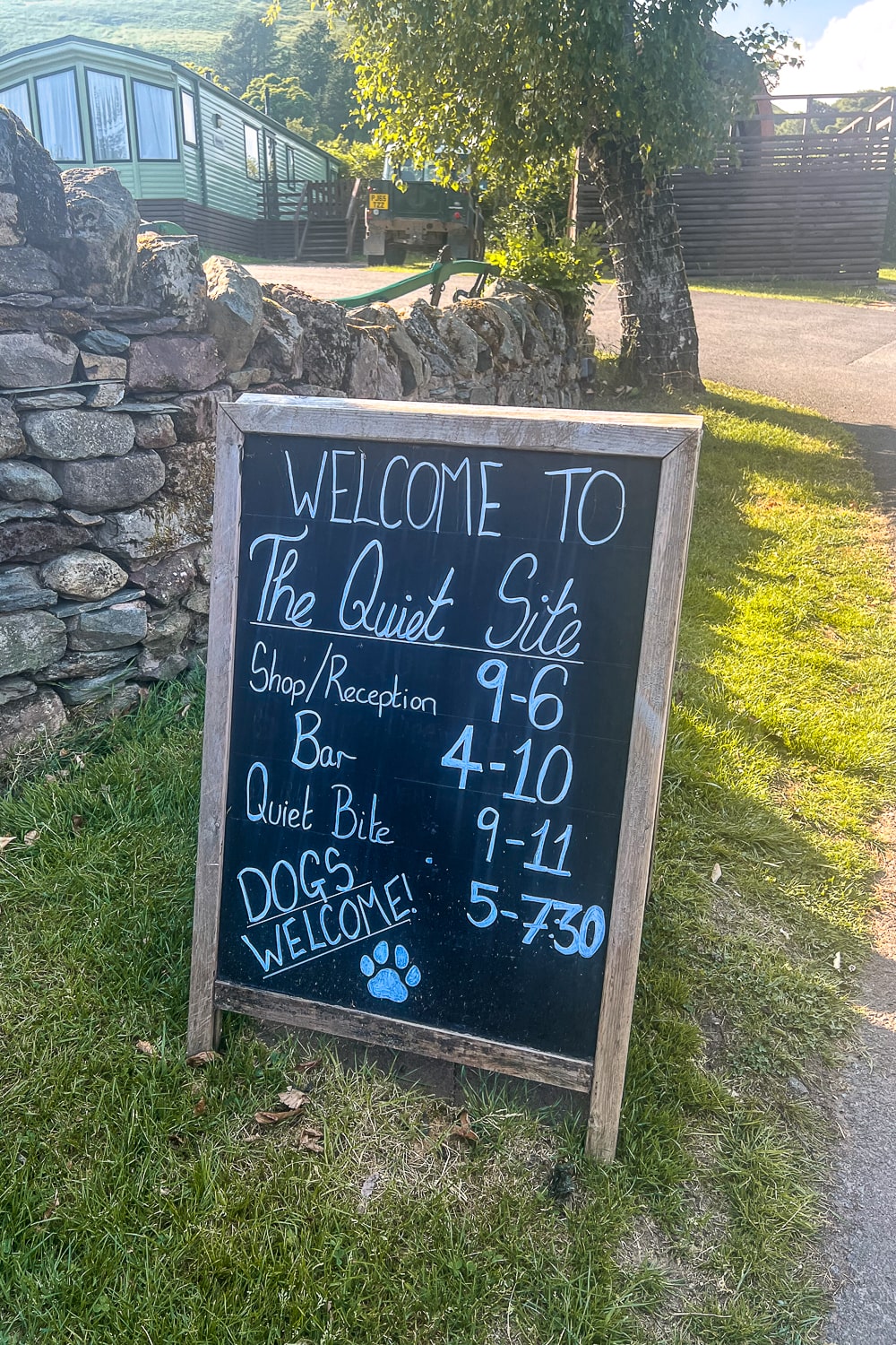 a chalkboard with opening times