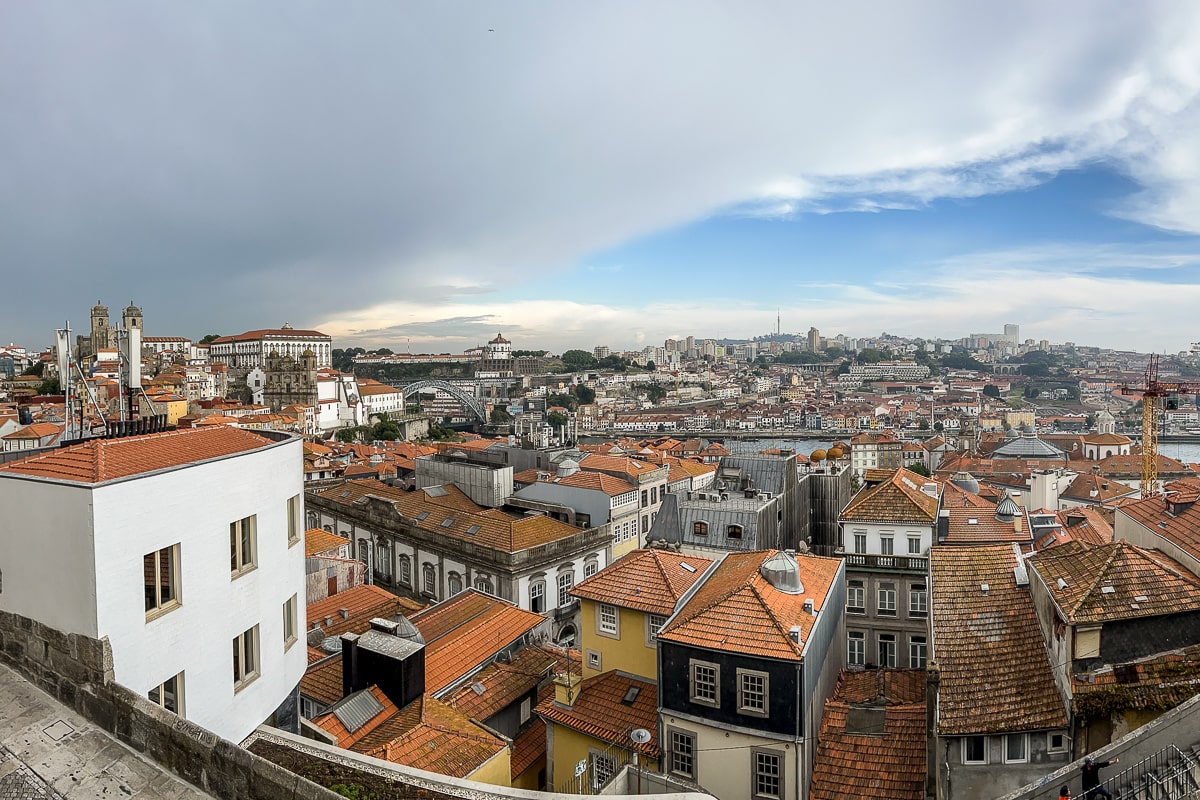 A panoramic view of the red rooftops in Porto