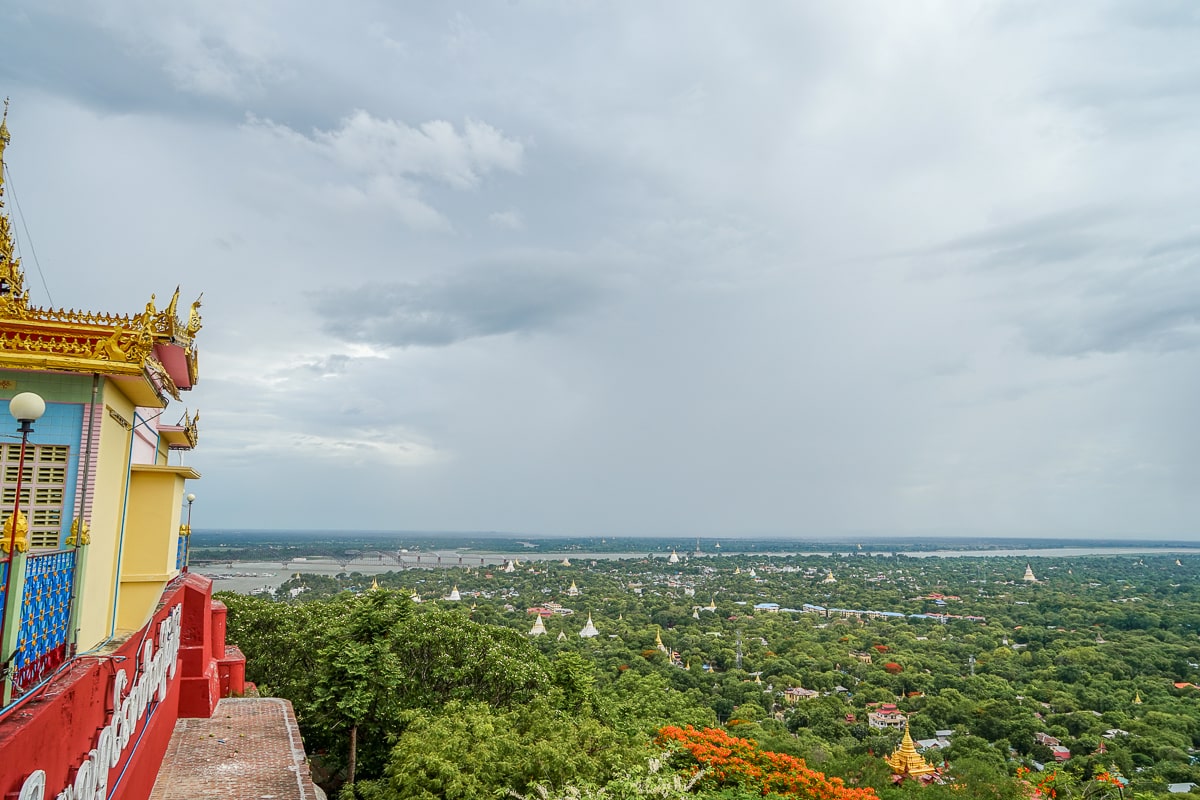 A viewpoint overlooking the lush green city of Mandalay