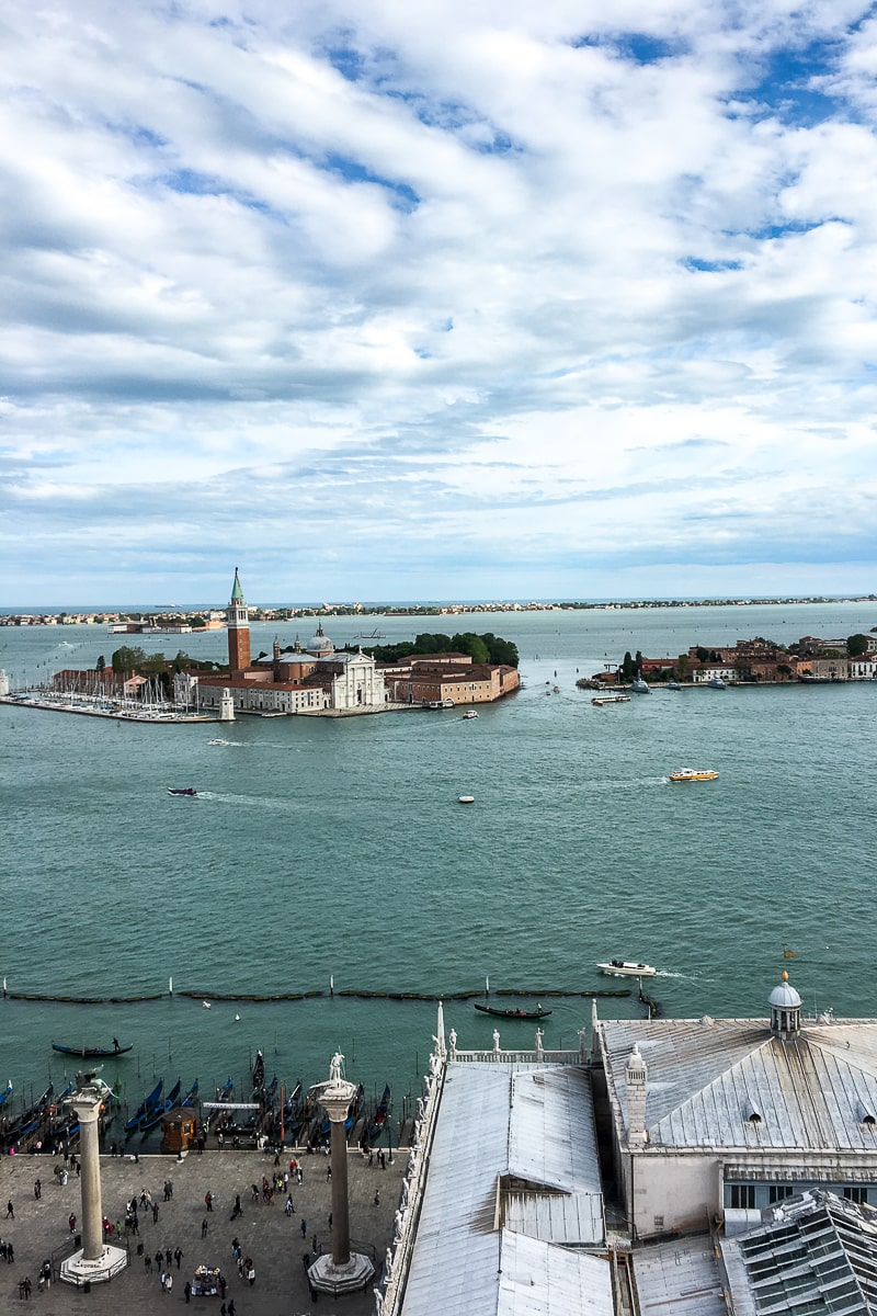 A view of the sea from the St. Mark's Campanile in Venice
