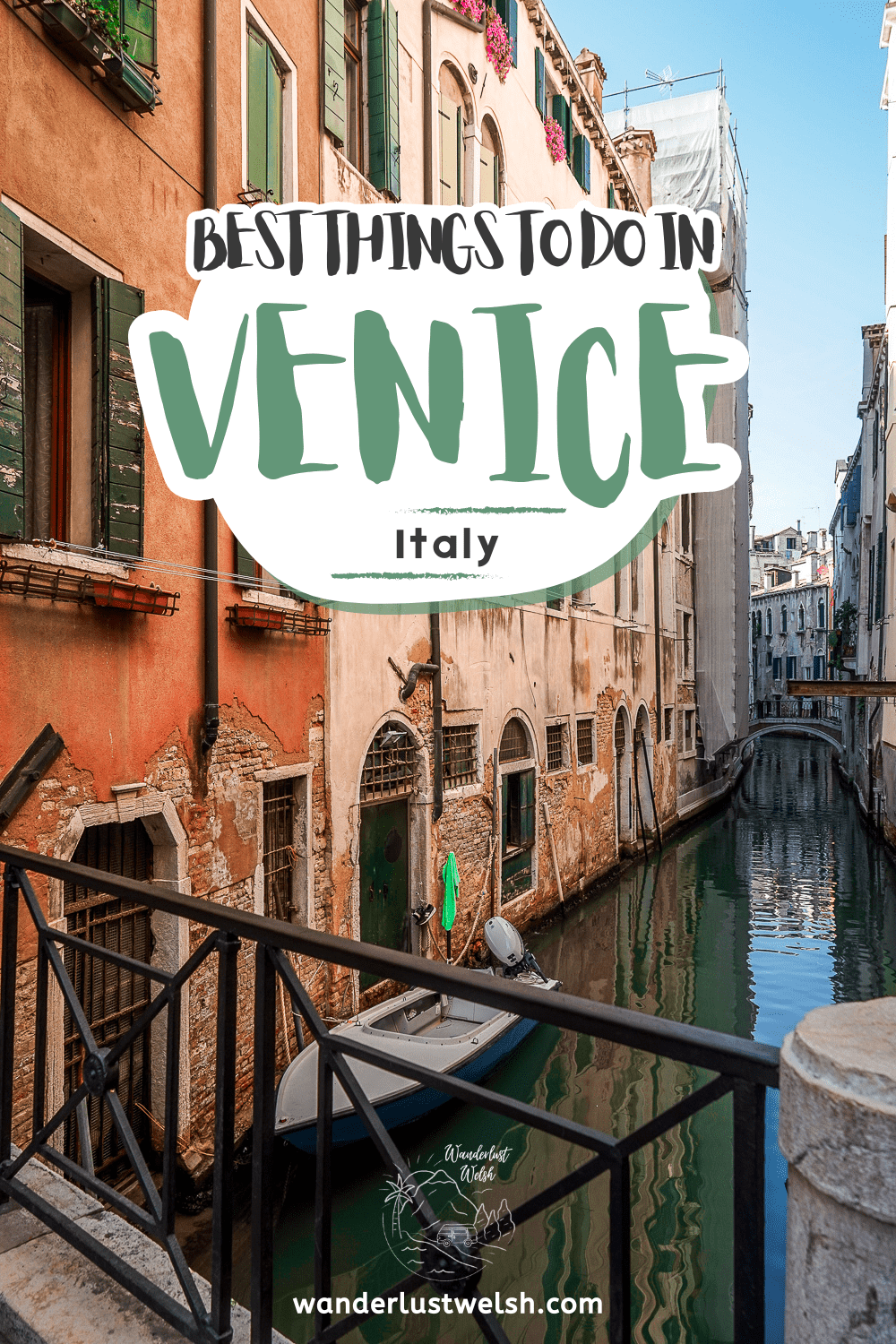 A colorful canal and small boat with the words "Best things to do in Venice" superimposed