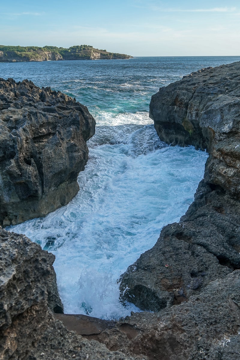A billabong filled with raging white water