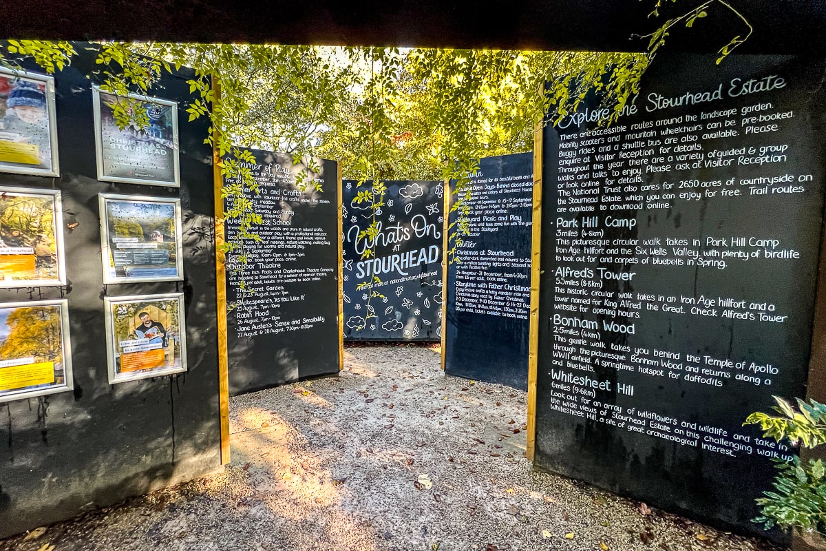 A series of information boards about Stourhead