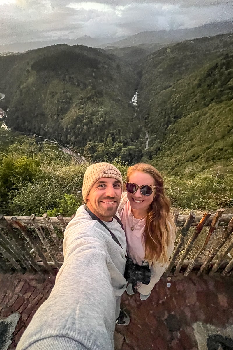 A couple with a landmass in the shape of Africa