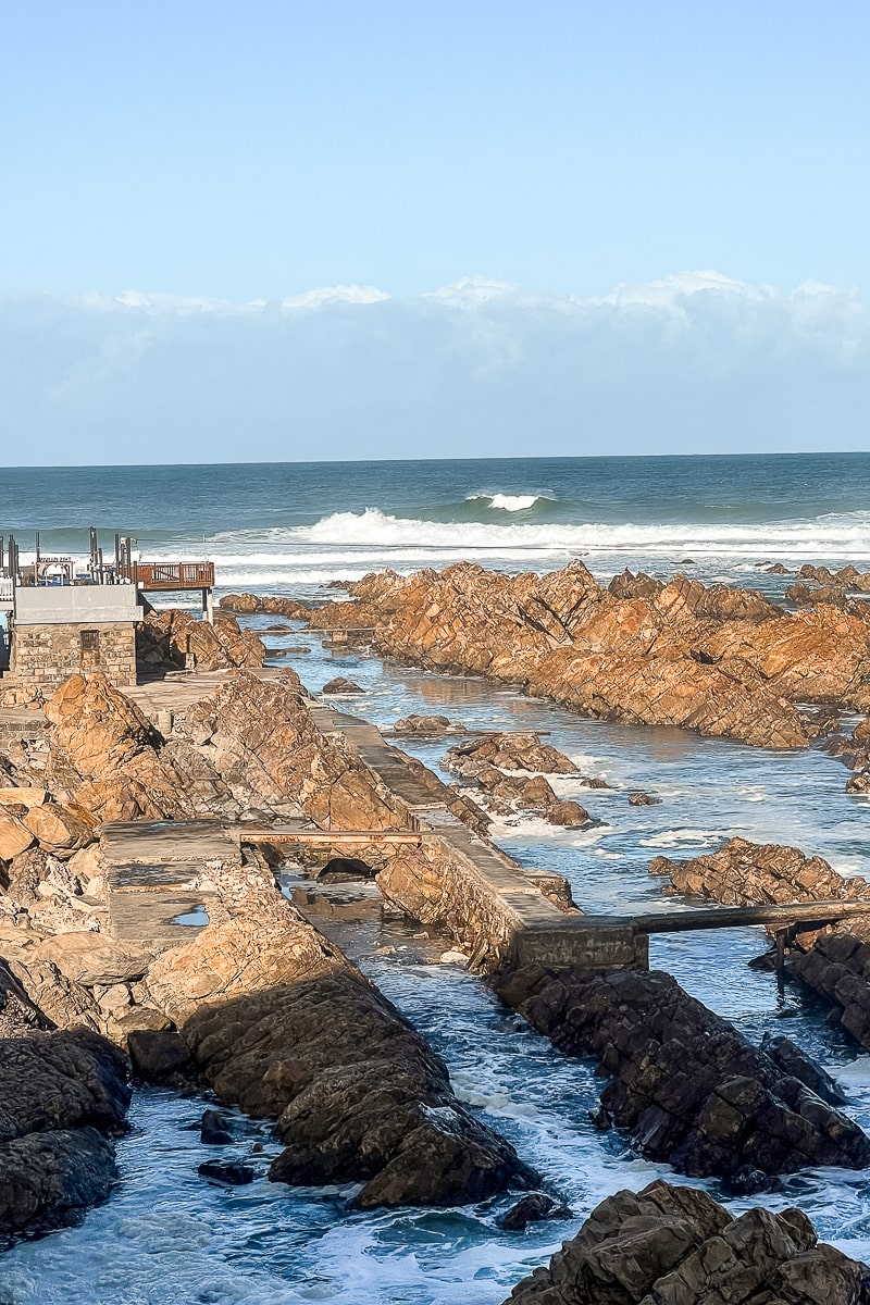Rock pools with the ocean behind