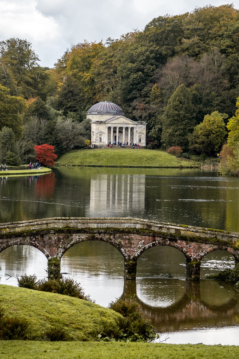 Stourhead Gardens - A Palladian bridge and pantheon