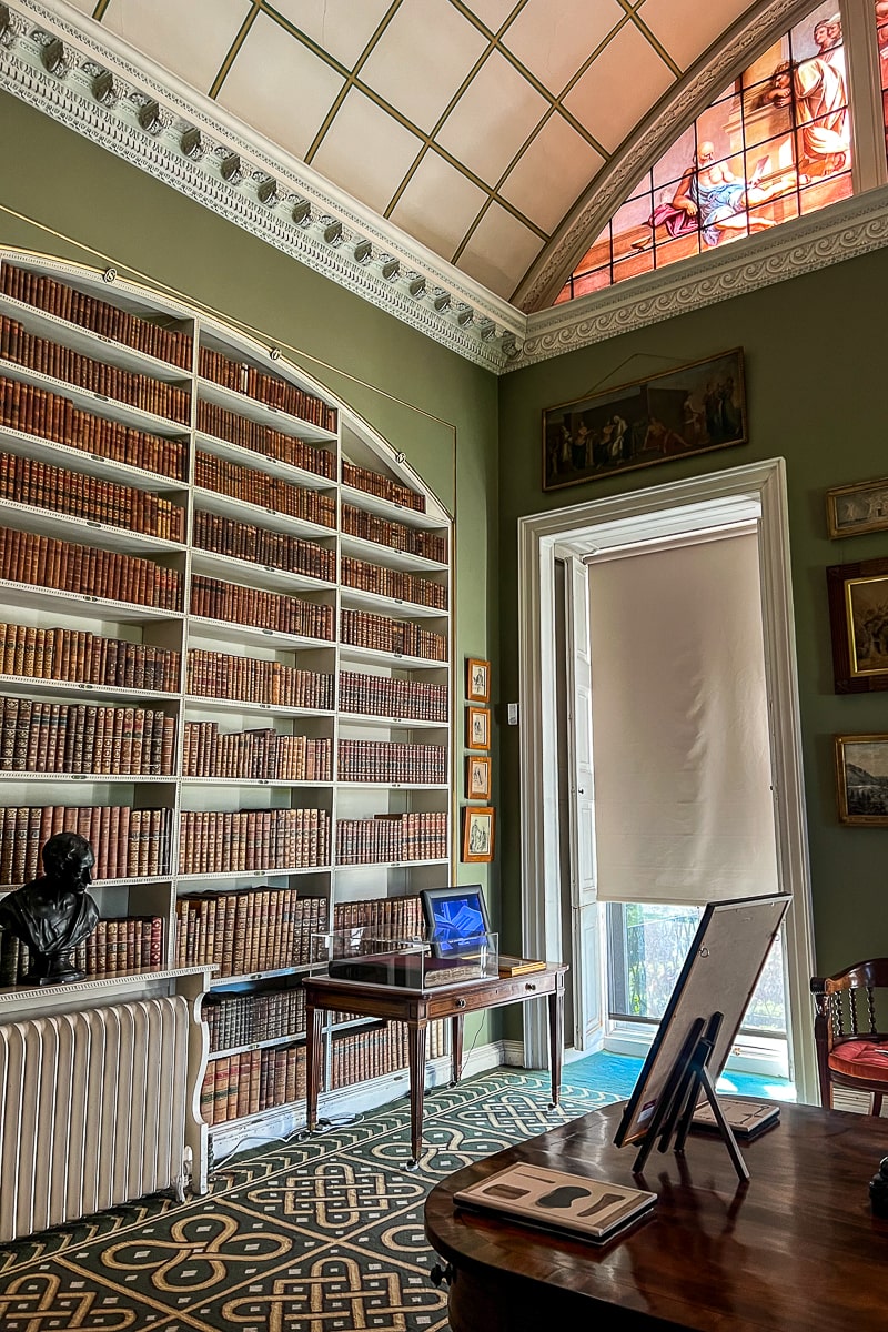 A house library with a wall of books