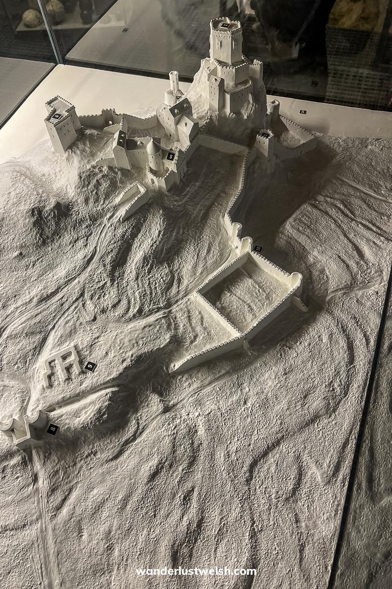 A sculpture model of the Devin Castle near Bratislava
