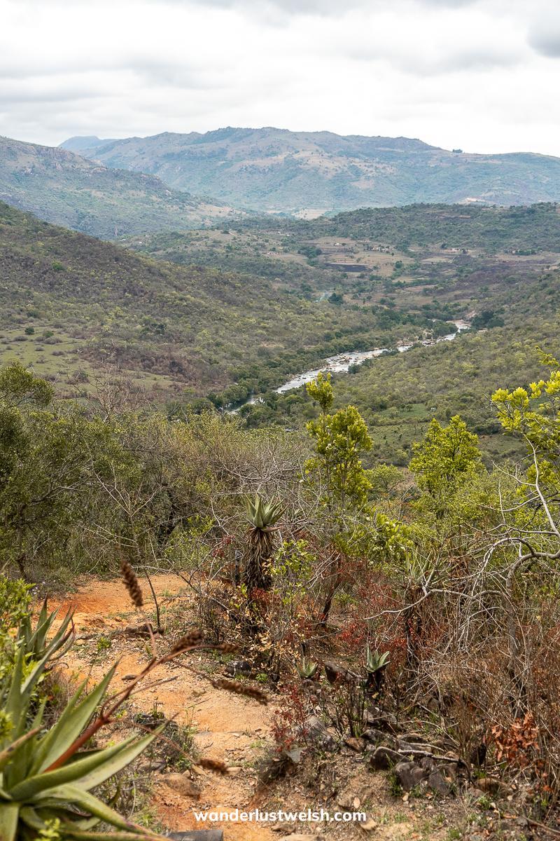 A hiking path leading to Nsangwini cave paintings in Eswatini