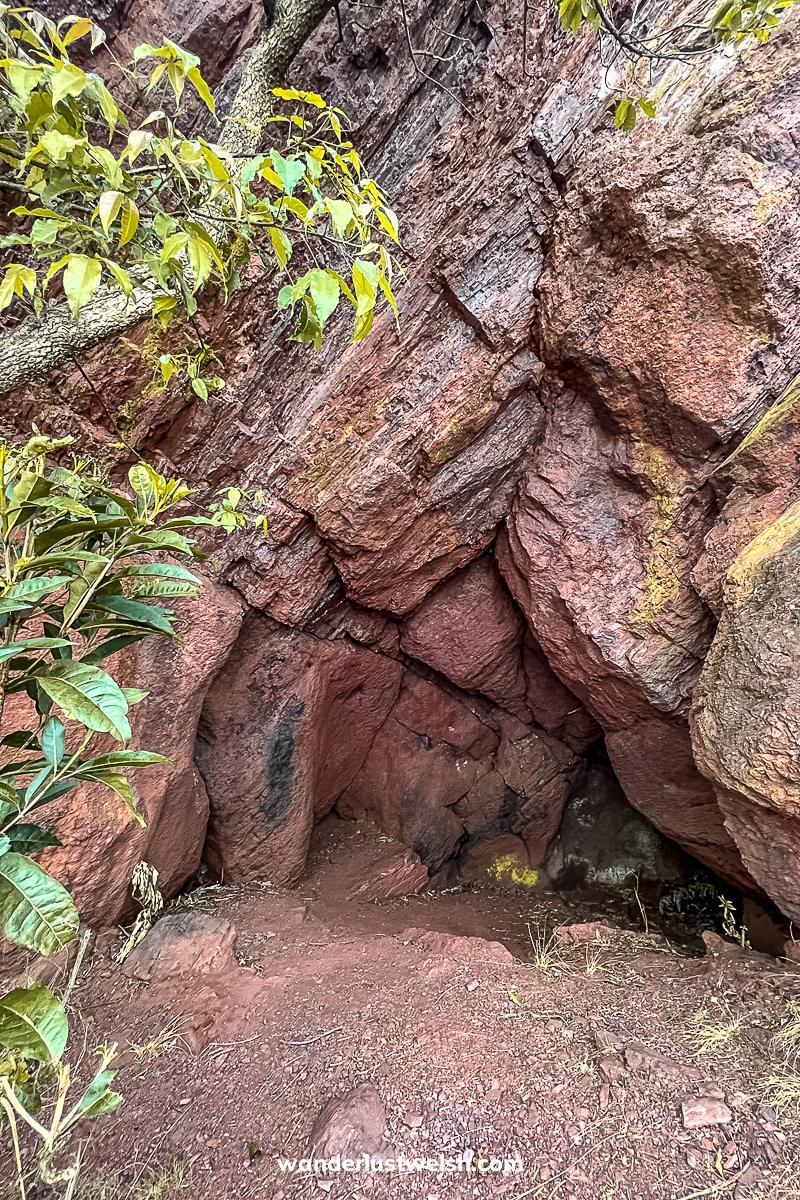 A small cave where iron was mined