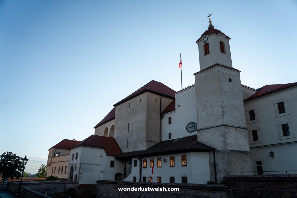 Spilberk castle in Brno - White castle with tall tower