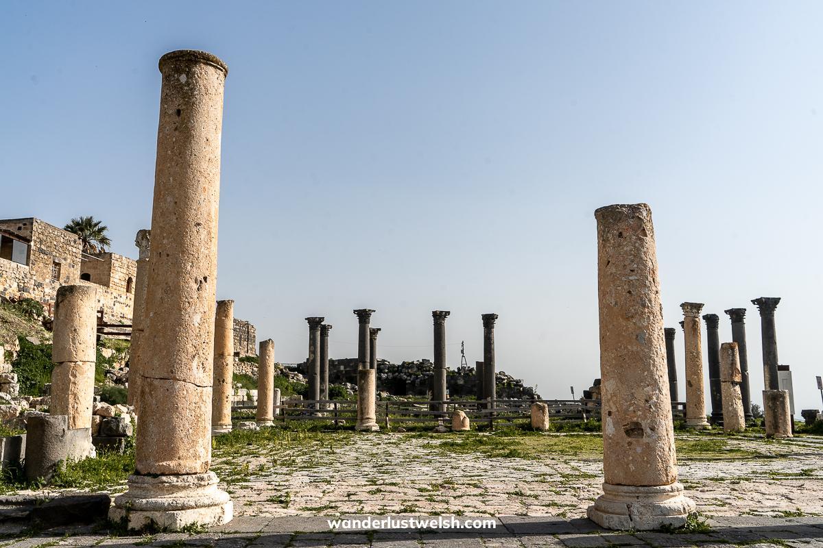 The Roman columns and central area of Umm Qais
