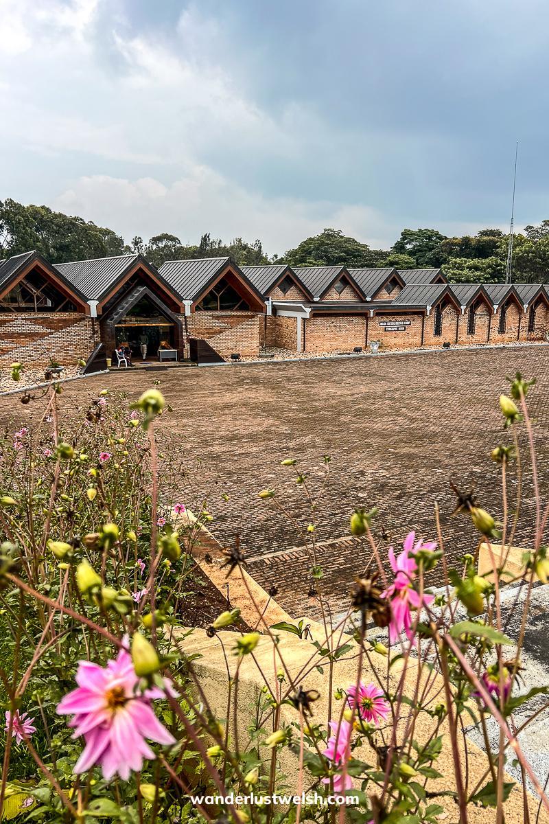 Rwanda Ethnographic Museum - a series of gable roofs on tan colored brick buildings