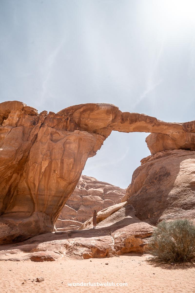 A huge rock arch in the desert
